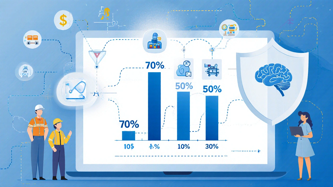 Dynamic EWA limit system with tiered percentages and AI analysis, protecting workers with adaptive financial controls.