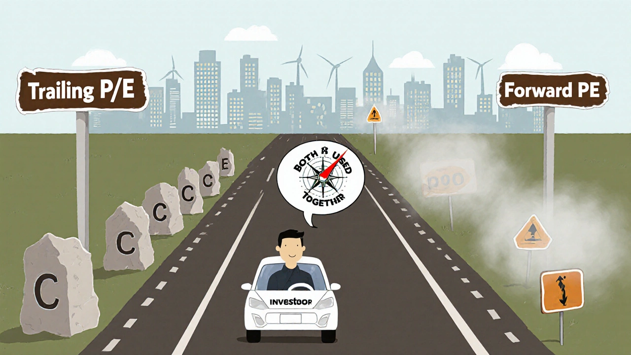 A two-lane roadmap showing reliable historical milestones versus uncertain projected estimates, with a driver choosing both paths.