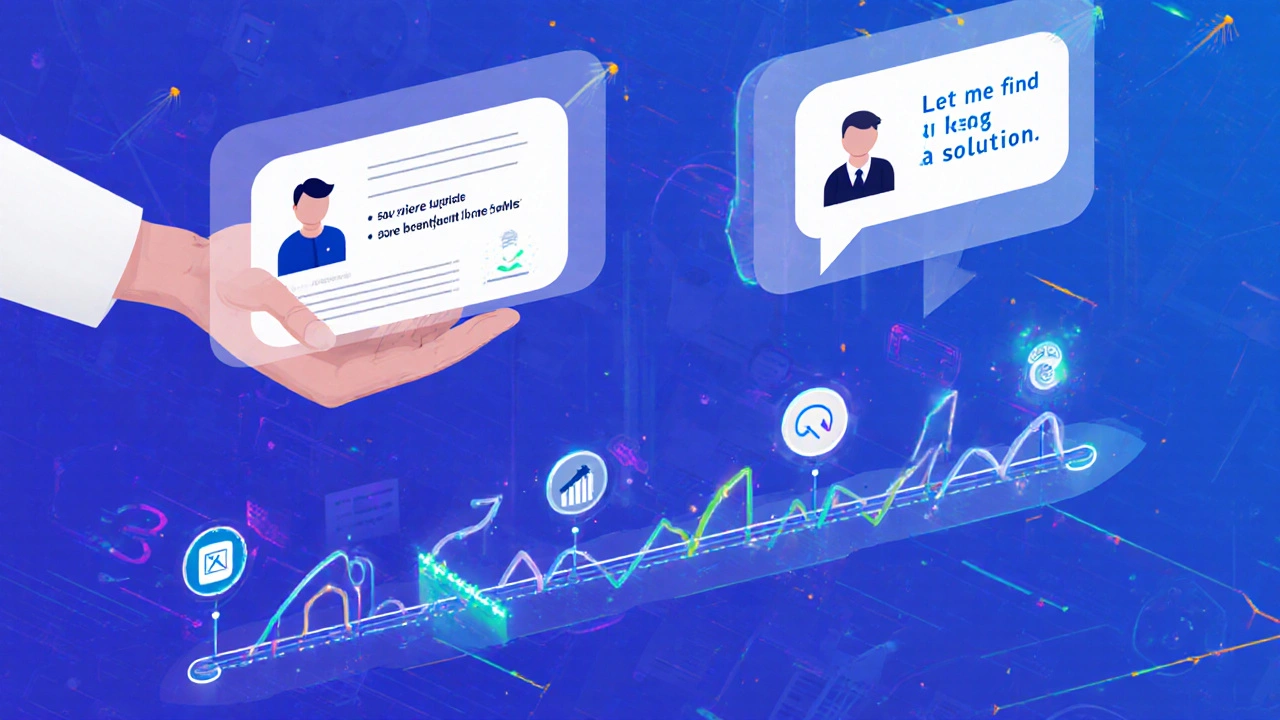 Supervisor comparing agent phrases using AI-generated call data timeline to improve coaching outcomes.