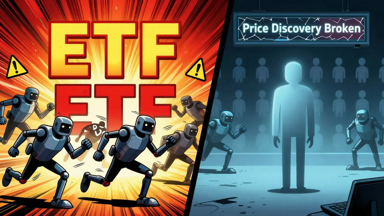 A popular ETF draws algorithmic trading away from a fading low-fee ETF, while abandoned stocks show signs of broken price discovery.